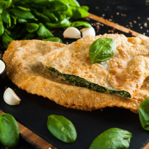 Cheburek with Spinach and Feta cheese