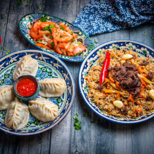 Mantõ + Usbeki pilaff + Achu-chuk